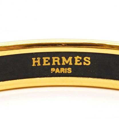 Hermes Bangle Enamel PM Gold Plated Cloisonne Blue Bracelet — view 4
