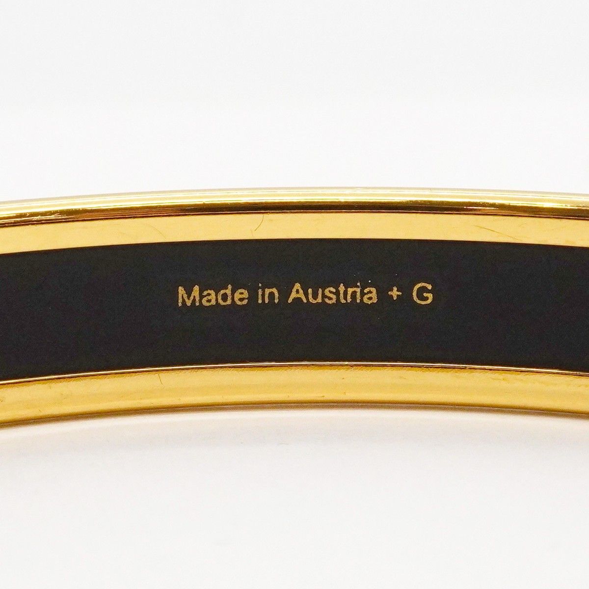 Hermes Bangle Enamel PM Gold Plated Cloisonne Blue Bracelet — view 5