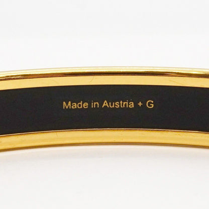 Hermes Bangle Enamel PM Gold Plated Cloisonne Blue Bracelet — view 5