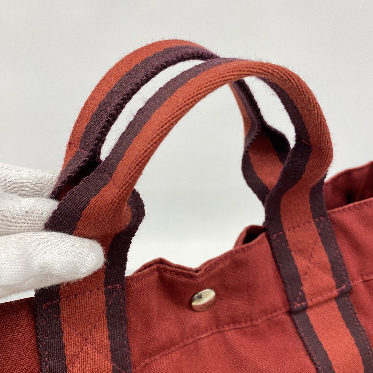 Hermes Tote Fourre Tout MM Canvas Bordeaux Silver — view 8