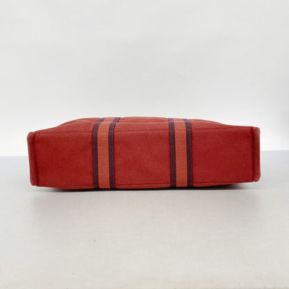 Hermes Tote Fourre Tout MM Canvas Bordeaux Silver — view 3