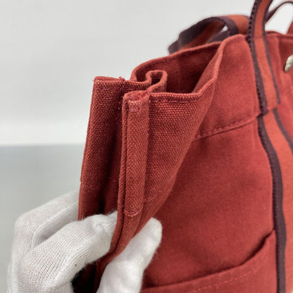 Hermes Tote Fourre Tout MM Canvas Bordeaux Silver — view 7