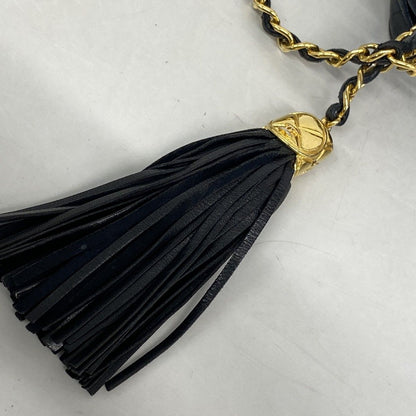 Chanel Shoulder Bag Quilted Lambskin Black Gold — view 9