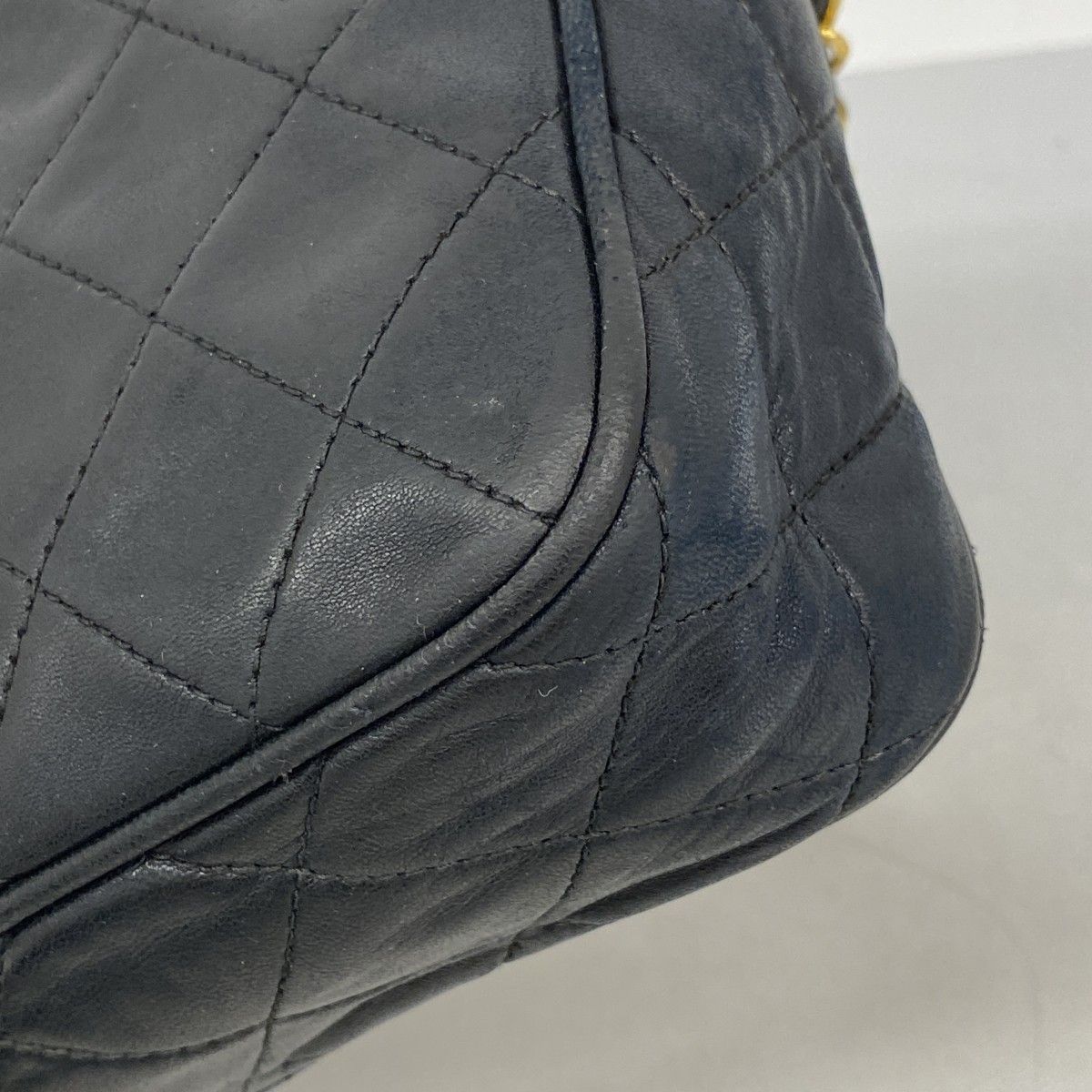Chanel Shoulder Bag Quilted Lambskin Black Gold — view 6