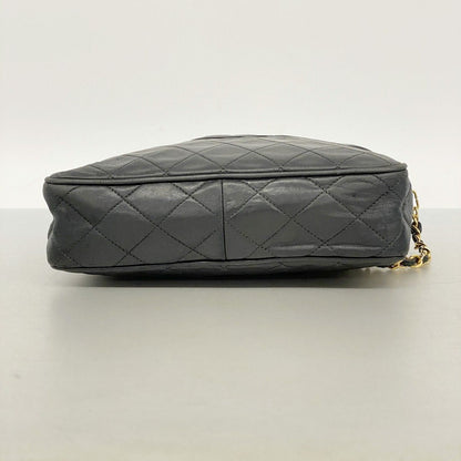 Chanel Shoulder Bag Quilted Lambskin Black Gold — view 3