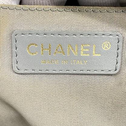 Chanel Shoulder Bag Quilted Lambskin Gray Champagne Gold — view 5