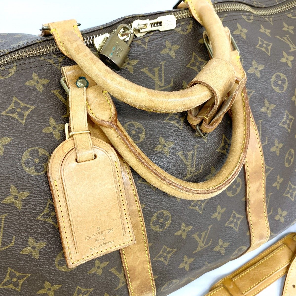 Louis Vuitton Boston Bag Monogram Keepall Bandouliere 55 Brown — view 8