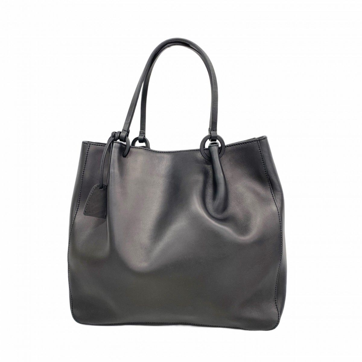 Gucci Tote Leather Black Silver