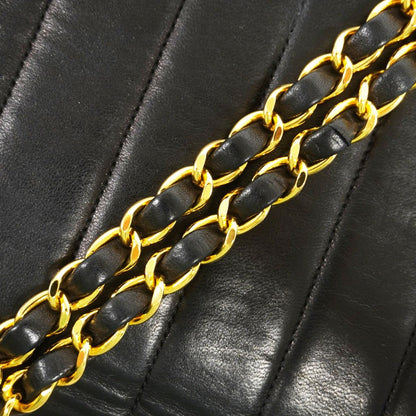 Chanel Shoulder Bag Mademoiselle Lambskin Black Gold — view 7