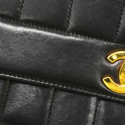 Chanel Shoulder Bag Mademoiselle Lambskin Black Gold — view 8