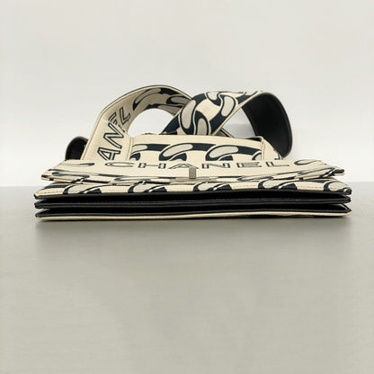 Chanel Shoulder Bag 2.55 Canvas Beige Black Silver — view 3