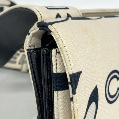 Chanel Shoulder Bag 2.55 Canvas Beige Black Silver — view 7