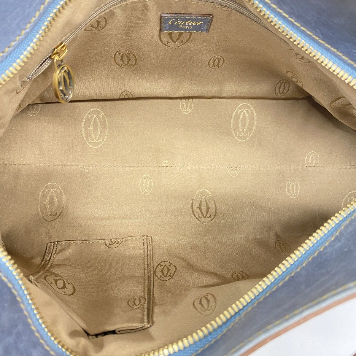 Cartier Handbag Multi Ero Leather Blue Gold — view 4