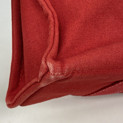 Hermes Handbag Deauville PM Canvas Red Silver — view 6