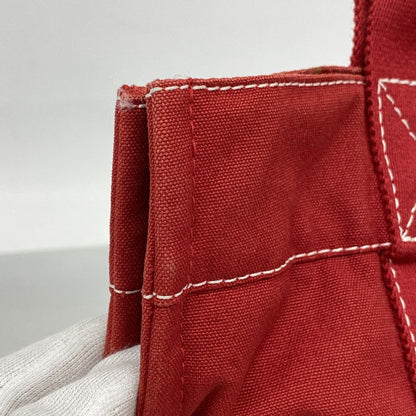 Hermes Handbag Deauville PM Canvas Red Silver — view 7