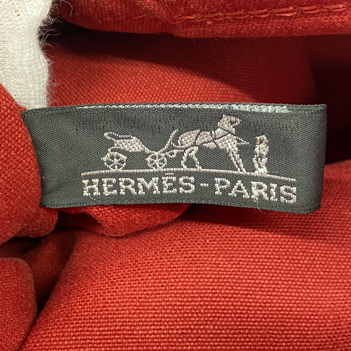 Hermes Handbag Deauville PM Canvas Red Silver — view 5