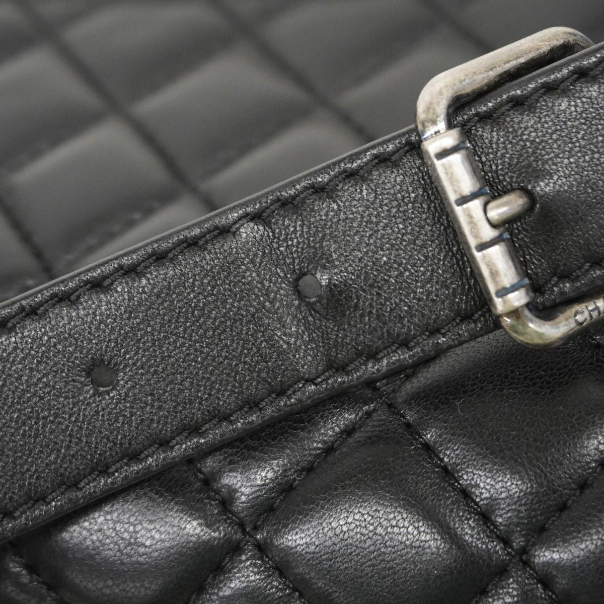 Chanel Waist Bag Quilted Lambskin Black Silver — view 6