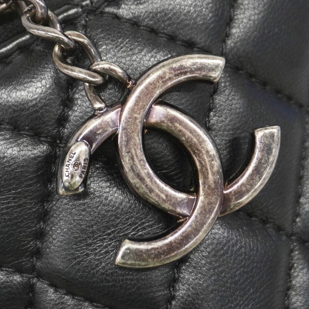 Chanel Waist Bag Quilted Lambskin Black Silver — view 7