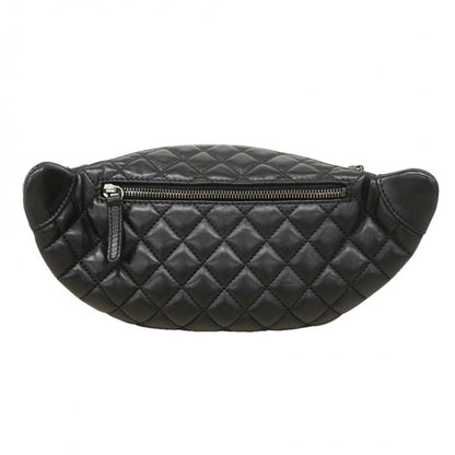 Chanel Waist Bag Quilted Lambskin Black Silver — view 9