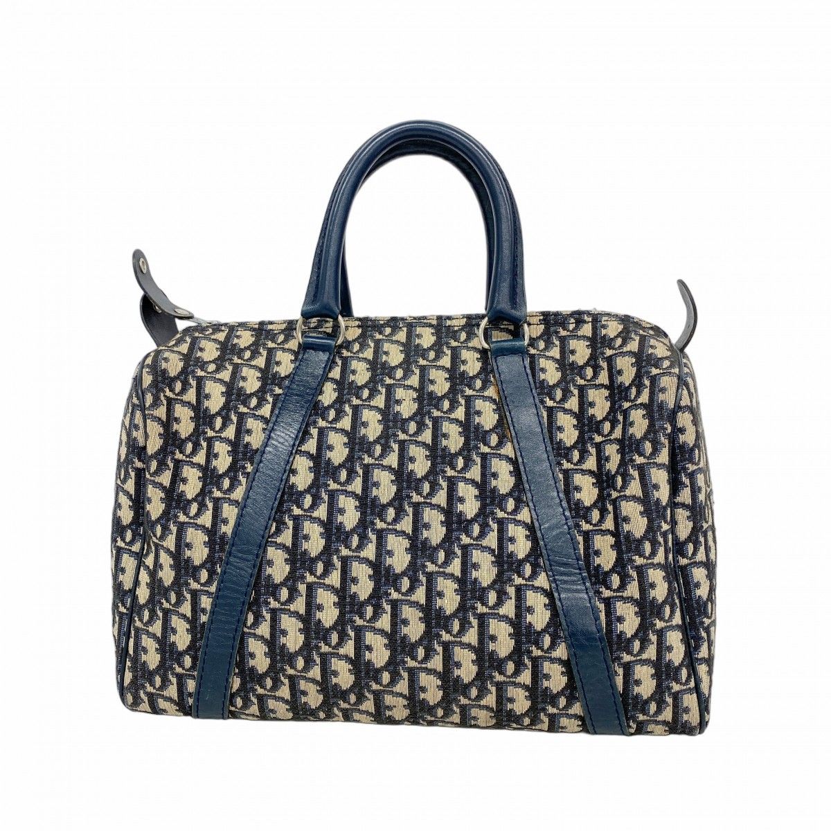 Dior Handbag Trotter Canvas Navy Silver