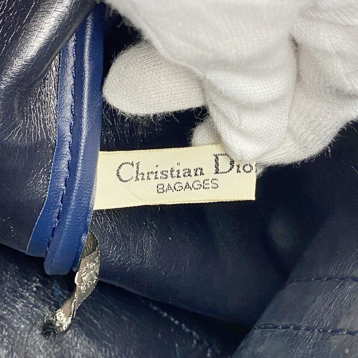 Dior Handbag Trotter Canvas Navy Silver — view 5