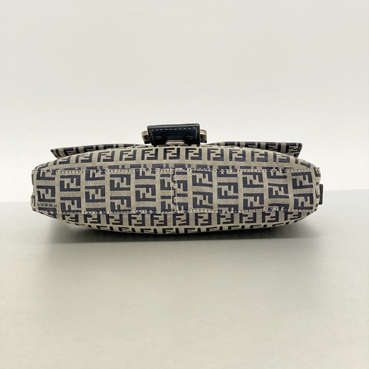 Fendi Handbag Zucchino Nylon Canvas Navy Silver — view 3