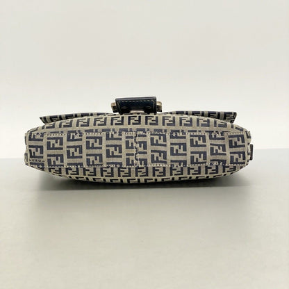 Fendi Handbag Zucchino Nylon Canvas Navy Silver — view 3
