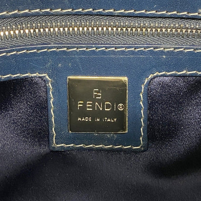 Fendi Handbag Zucchino Nylon Canvas Navy Silver — view 5