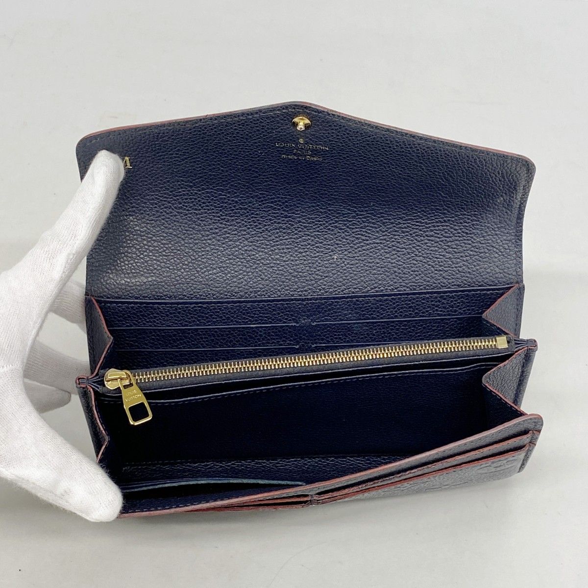 Louis Vuitton Wallet Monogram Empreinte Portefeuille Sarah Marine — view 3