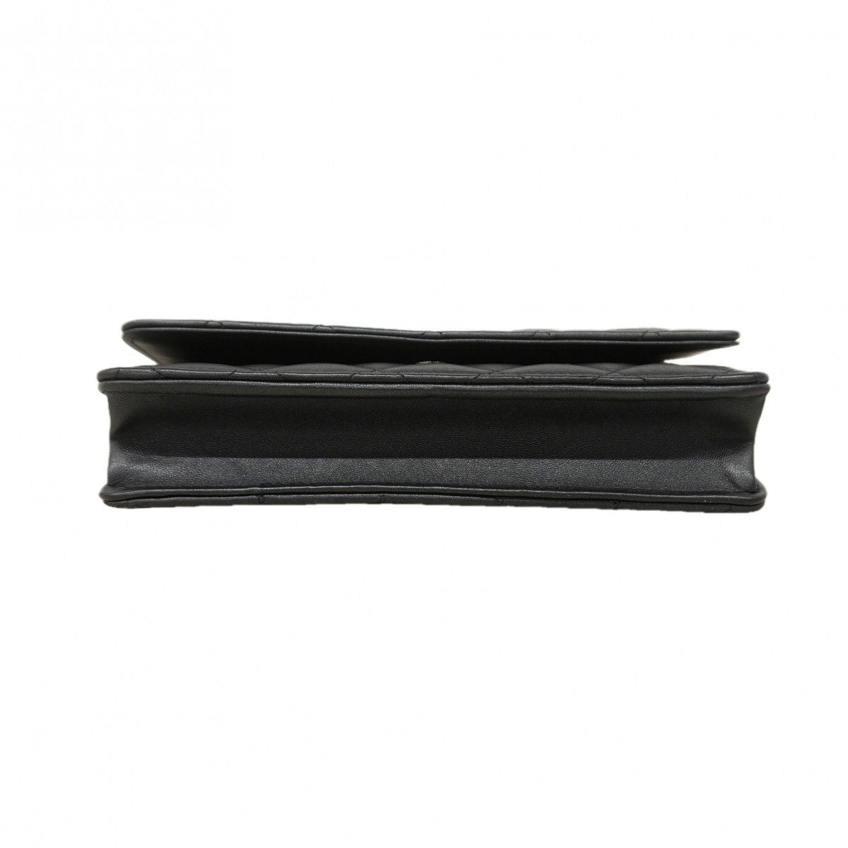 Chanel Shoulder Wallet Quilted Lambskin Black Cles — view 3