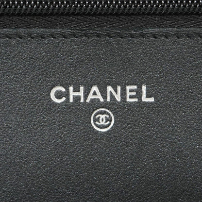 Chanel Shoulder Wallet Quilted Lambskin Black Cles — view 5