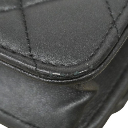 Chanel Shoulder Wallet Quilted Lambskin Black Cles — view 6