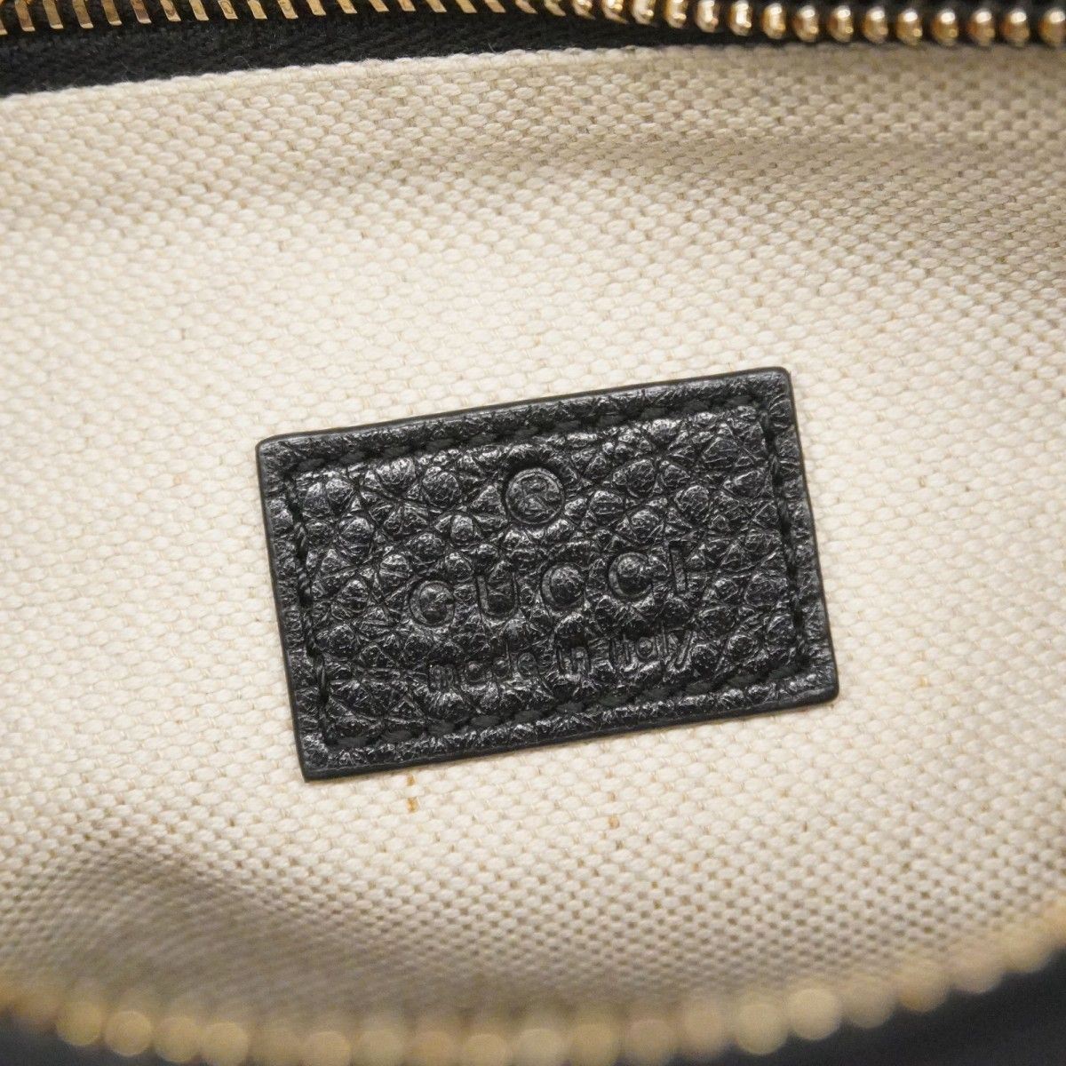 Gucci Shoulder Bag Guccissima Leather Black Champagne Gold — view 5