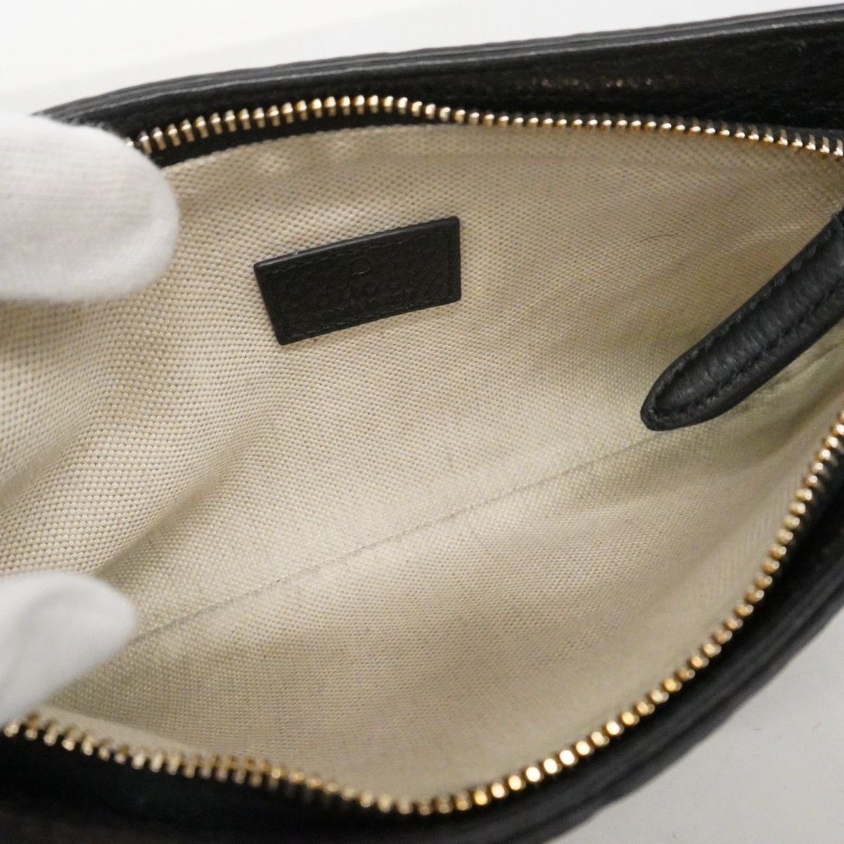 Gucci Shoulder Bag Guccissima Leather Black Champagne Gold — view 4