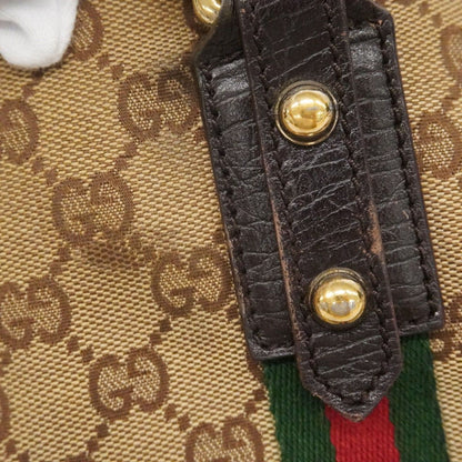 Gucci Tote GG Canvas Sherry Line Beige Gold — view 9
