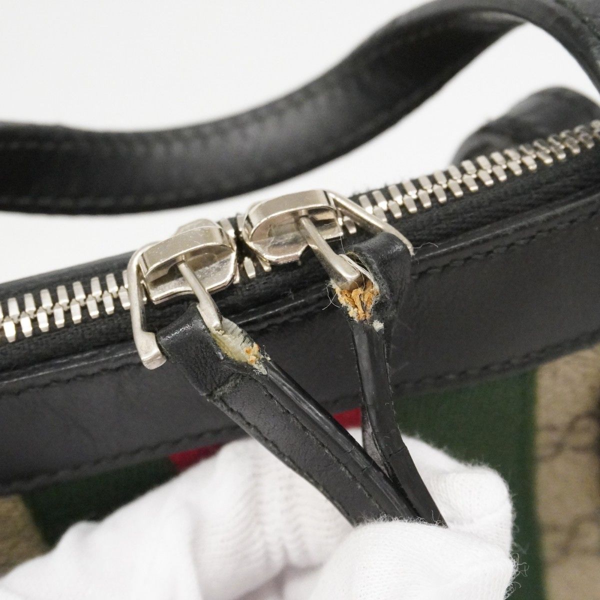 Gucci Business Bag GG Supreme Sherry Line Brown Black Silver 2-Way — view 8