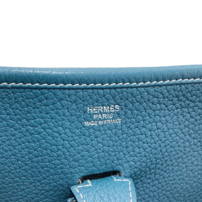 Hermes Evelyne 3 PM Blue Jean Silver Shoulder Bag Taurillon — view 5