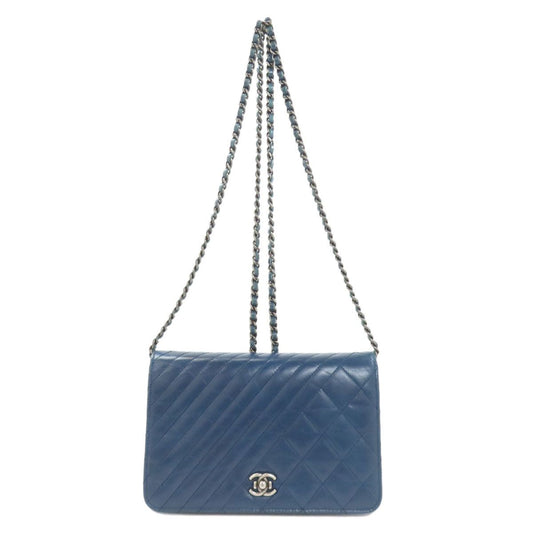 Chanel CC Logo Quilted Silver Wallet Lambskin