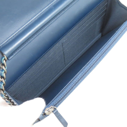 Chanel CC Logo Quilted Silver Wallet Lambskin — view 6