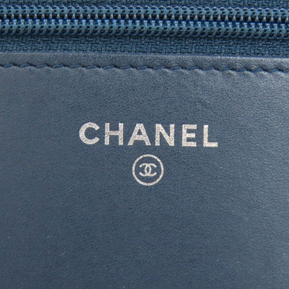 Chanel CC Logo Quilted Silver Wallet Lambskin — view 8