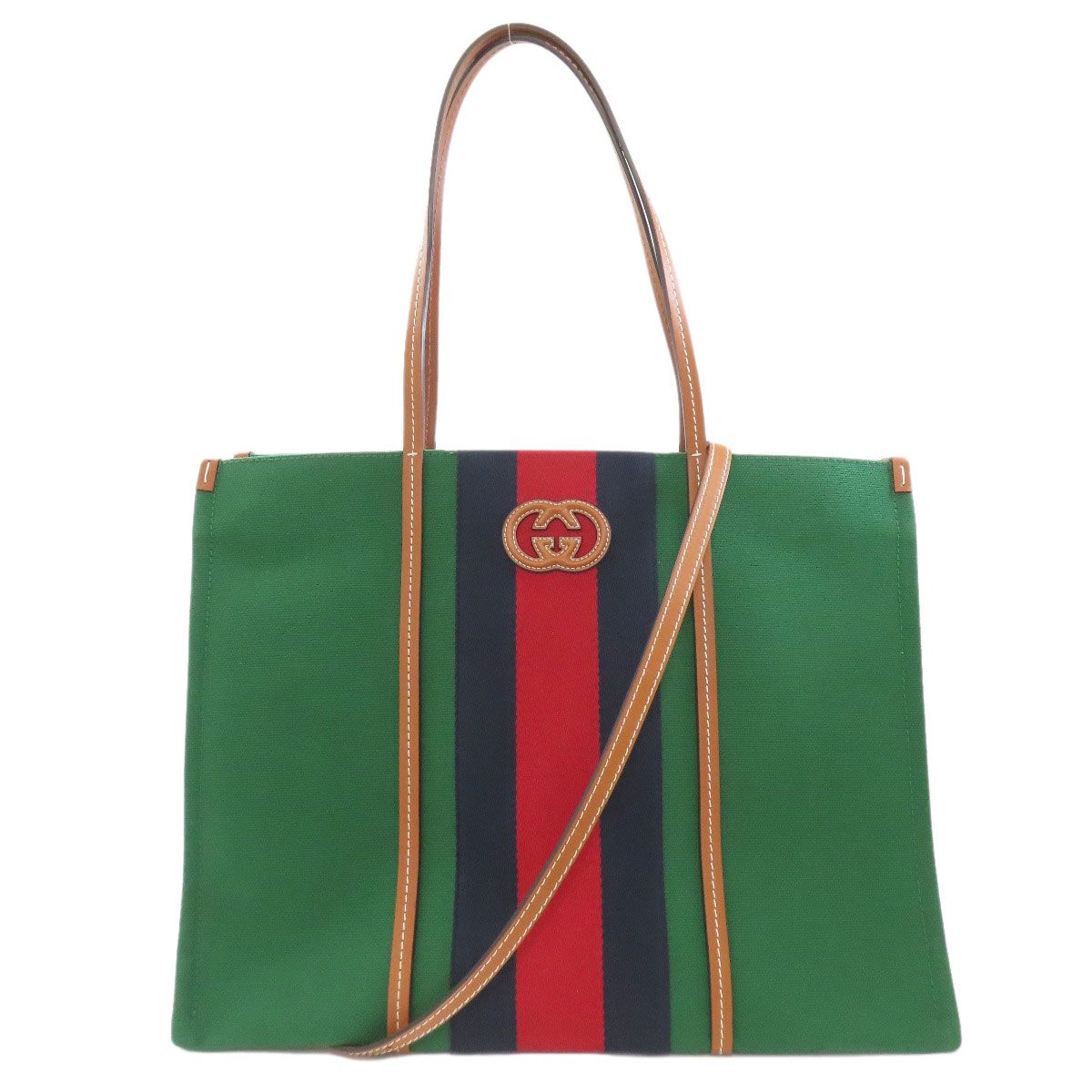 Gucci Interlocking 2-Way Tote Canvas Leather
