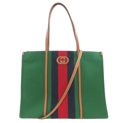 Gucci Interlocking 2-Way Tote Canvas Leather