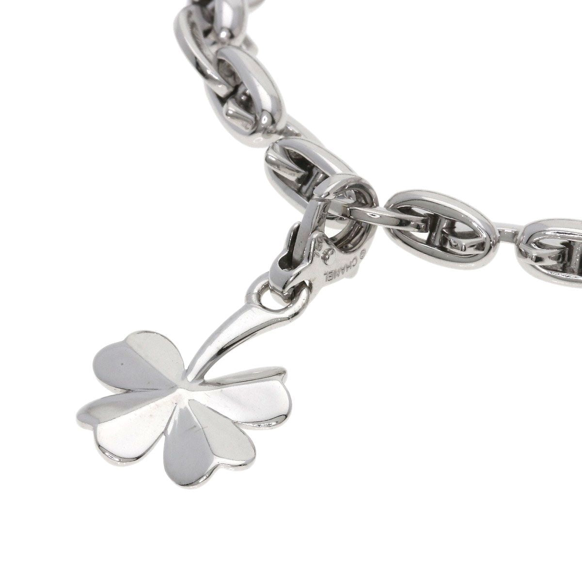 Chanel Coco C Logo Clover Charm Bracelet 18k White Gold — view 3
