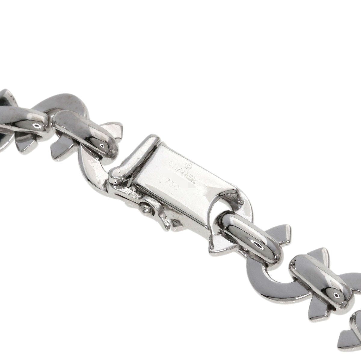 Chanel Coco C Logo Clover Charm Bracelet 18k White Gold — view 5