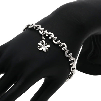 Chanel Coco C Logo Clover Charm Bracelet 18k White Gold — view 8