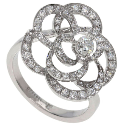 Chanel Camellia Diamond 51 Ring 18k White Gold