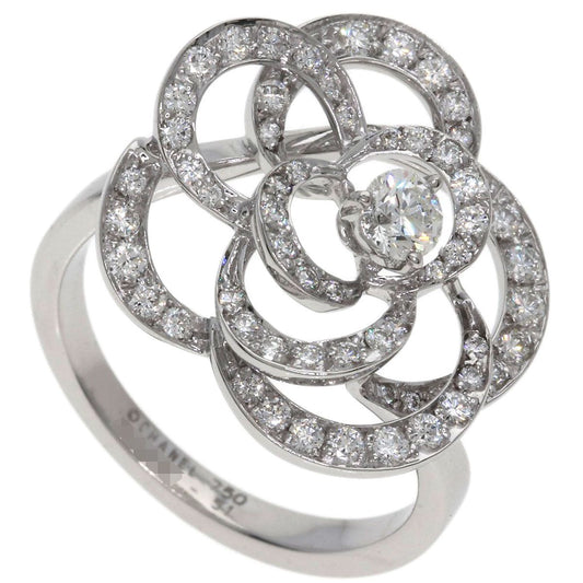 Chanel Camellia Diamond 51 Ring 18k White Gold