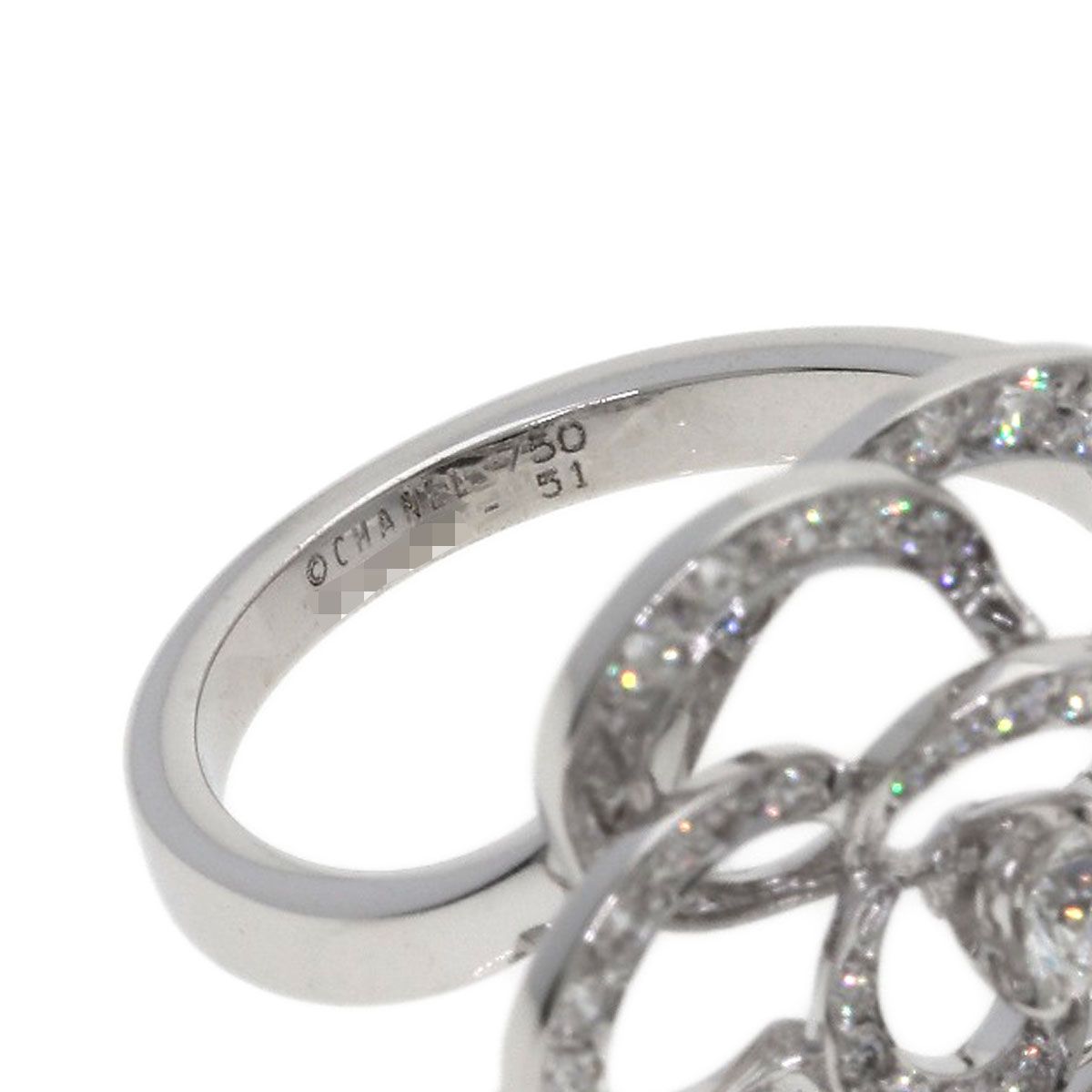 Chanel Camellia Diamond 51 Ring 18k White Gold — view 5