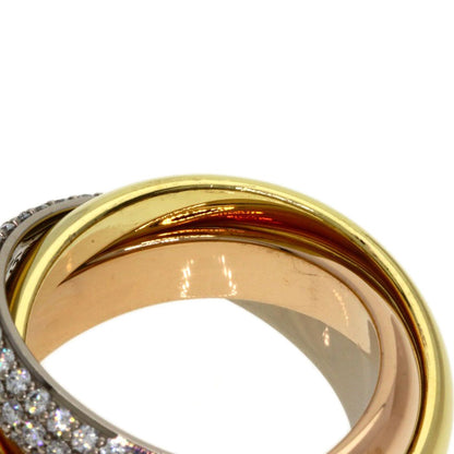 Cartier Trinity Diamond 48 Ring 18k Yellow Gold 18k White Pink — view 7