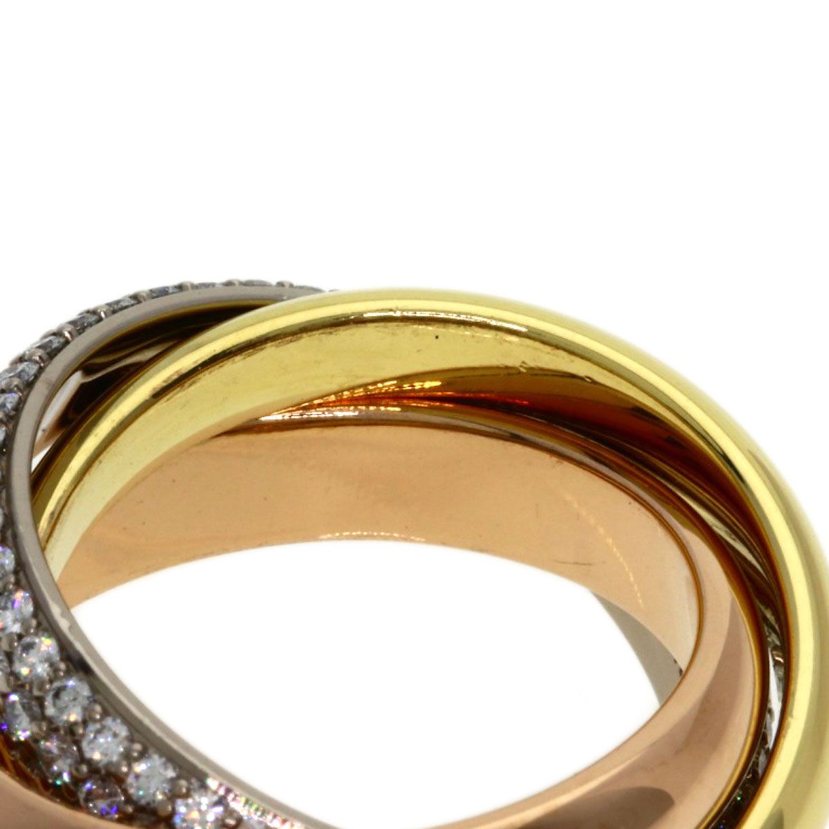 Cartier Trinity Diamond 48 Ring 18k Yellow Gold 18k White Pink — view 6